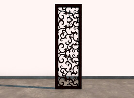 C4D模型玻璃雕花隔断 