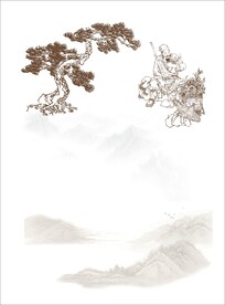 古风人物 树 山