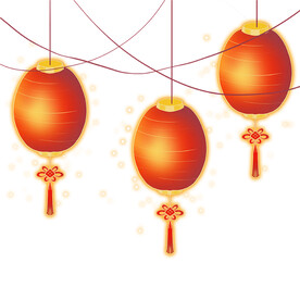 三个红色灯笼
