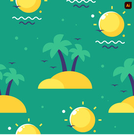 夏季无缝可爱图案