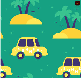 夏日卡通可爱图案