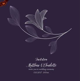 手绘鲜花邀请函