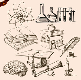知识书籍手绘素材