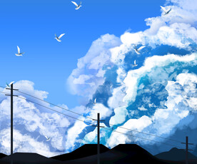 天空插画