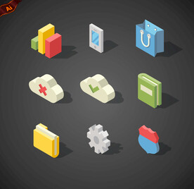 立体商务图标