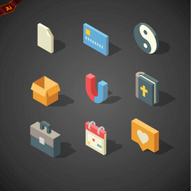 立体商务图标