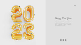 创意2023年新年兔年数字字体