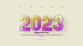 创意2023年新年兔年数字字体
