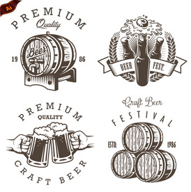 复古啤酒徽章标志