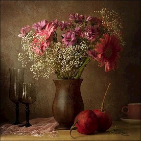 花瓶高级静物素描水彩参考图