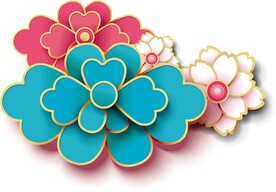 蓝色花和红色花