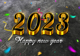 炫酷2023艺术立体字新年海报