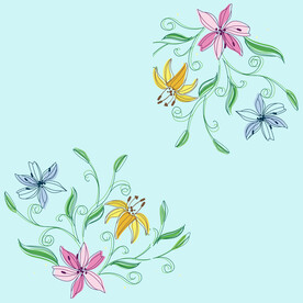 手绘花卉背景 