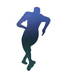 奔跑剪影男性健身单层免抠素材