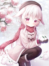 雪地里的兔兔女孩