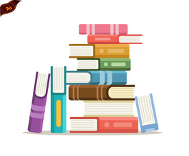 书籍书堆插画