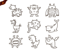 卡通怪物矢量素材