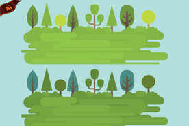 树林草地卡通素材