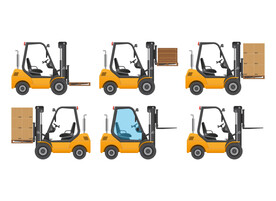 叉车矢量插画