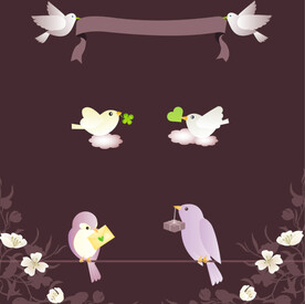 爱情鸟幸福鸟插画