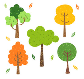 卡通树木插画
