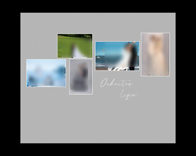 灰色简约婚礼照片墙