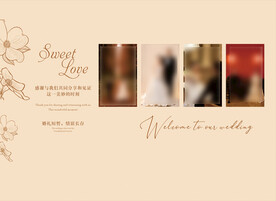 香槟色婚礼照片墙