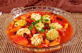 番茄腰豆煮鲜鲍