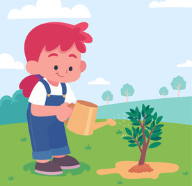 浇树小朋友