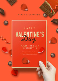 情人节海报PSD模板