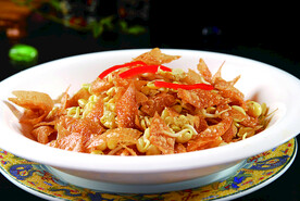 豉油豆芽炒烙馍