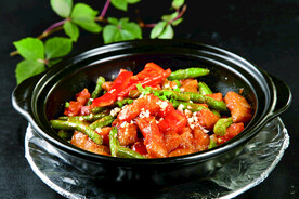 家常茄子烧豆角