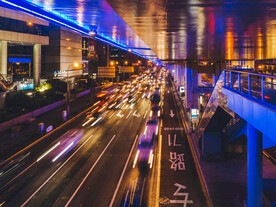 城市道路灯光照明夜景