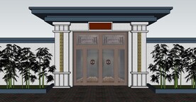 新中式庭院大门