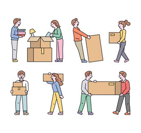 搬家插画