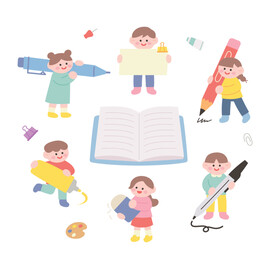 可爱儿童小学生