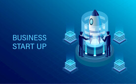 升级维护火箭插画