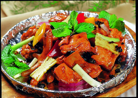 铁板薄荷豆豉鸡