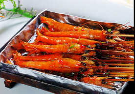 铁板串烧虾