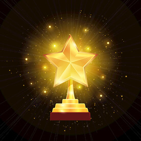 金色五角星奖杯