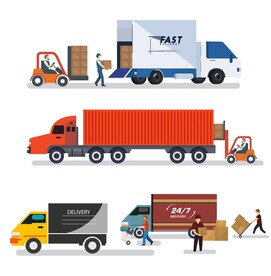 物流运输车插画.ai 格式：A