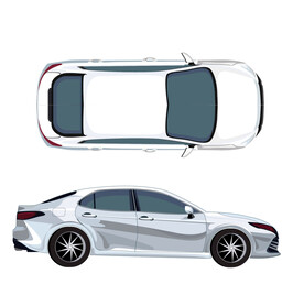小轿车顶视侧视图