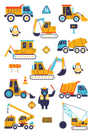 建筑车辆插画