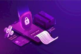 手机购物安全插画