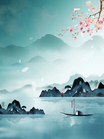 中国风山水背景