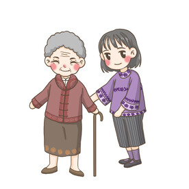 扶奶奶散步