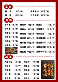 烧烤菜单