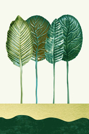 水彩大树树叶简约挂画装饰画