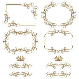 欧式复古花纹边框矢量图案