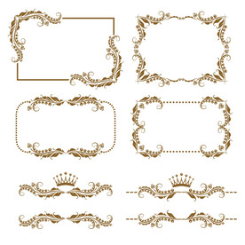 欧式复古花纹边框矢量图案
